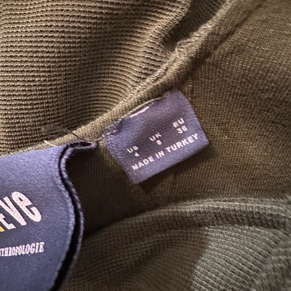 Maeve Anthropologie Moss Green Knit Button Front Midi Dress 4 - Picture 5 of 6